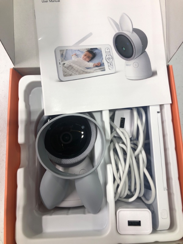 Photo 2 of ARENTI Video Baby Monitor, Audio Monitor with 2K Ultra HD WiFi Camera,5" Color Display,Night Vision,Lullabies,Cry Detection,Motion Detection,Temp & Humidity Sensor,Two Way Talk,App Control White