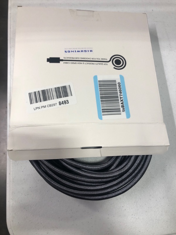 Photo 1 of Highwings 8K HDMI Cable Long 2.1 30FT/9M, 48Gbps High Speed HDMI 4K120 144Hz Dynamic HDR 10 eARC HDCP 2.2&2.3 Compatible for PS5, Blu-ray Player and Monitor 30feet Grey