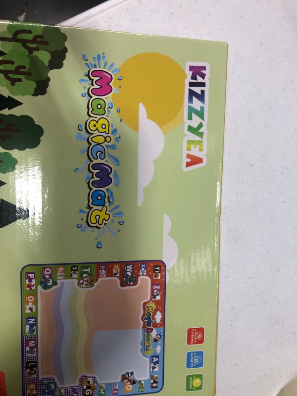 Photo 1 of KIZZYEA Water Doodle Mat, Kids Large Aqua Coloring Mat, Mess-Free Drawing Mat with Neon Colors, Educational Toy for 2, 3, 4,
