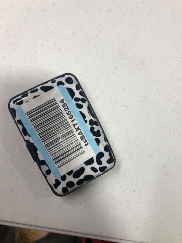 Photo 1 of Atufsuat Credit Card Holder, Mini Aluminum Card Wallet RFID Blocking Slim Metal Hard Card Case for Women Men, White Leopard