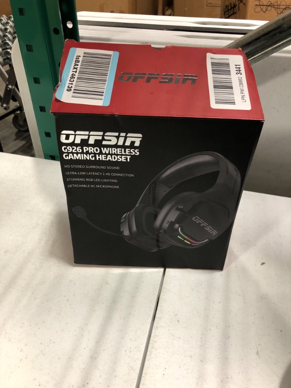 Photo 2 of **Used Microphone Doesn’t Work** OFFSIR Wireless Gaming Headset for Xbox One, PS5, PC, Mac, Nintendo Switch, Bluetooth 2.4G USB Gaming Headphones Over Ear Wired Headset with Surround Sound Detachable Noise Cancelling Microphone