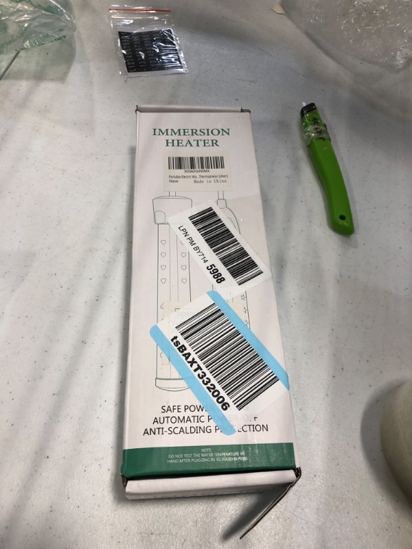 Photo 1 of Immersion Water Heater, 2000W Electric Submersible Water Heater with 304 Stainless Steel Cover, Portable Bucket Heater with Digital LCD Thermometer, Fast Heats 5 Gallons of Water in Minutes silver