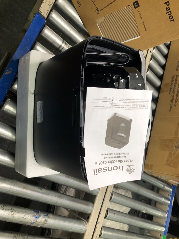 Photo 3 of **USED NEEDS CLEANED AND NOT COMPLETE** Bonsaii Heavy Duty Paper Shredder, 24-Sheet 60-Minute Commercial Office Shredder with 7 Gallons Pullout Basket, High Security Credit Cards/Staples/Clips Mail Shredder, 4 Casters(C144-D) 60-Minute Crosscut