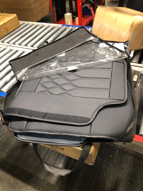 Photo 1 of Huidasource Back Row Seat Covers, Waterproof Leather Rear Split Bench Car Seat Covers, Vehicle Seat Cushion Cover Universal Fit for Most Cars Sedan SUV Pickup Truck(Back Row/Black) Rear Seat/Black Rear Seat Cover