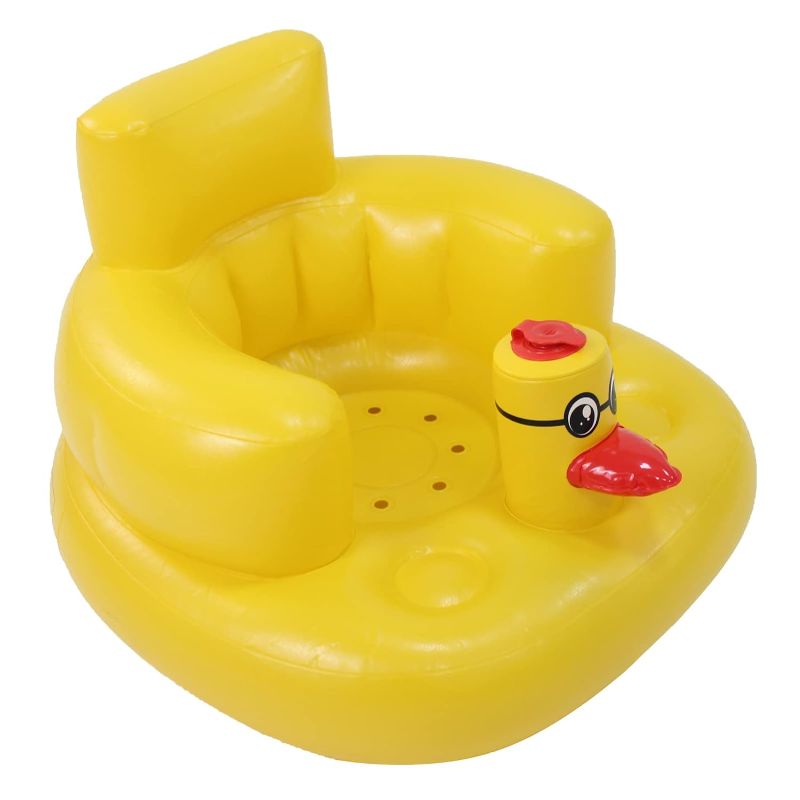 Photo 1 of Baby Inflatable Seat for Babies 3-36 Months, Built in Air Pump Infant Back Support Sofa Toddler Chair for Sitting Up, Baby Floor Seater Gifts (Duck)