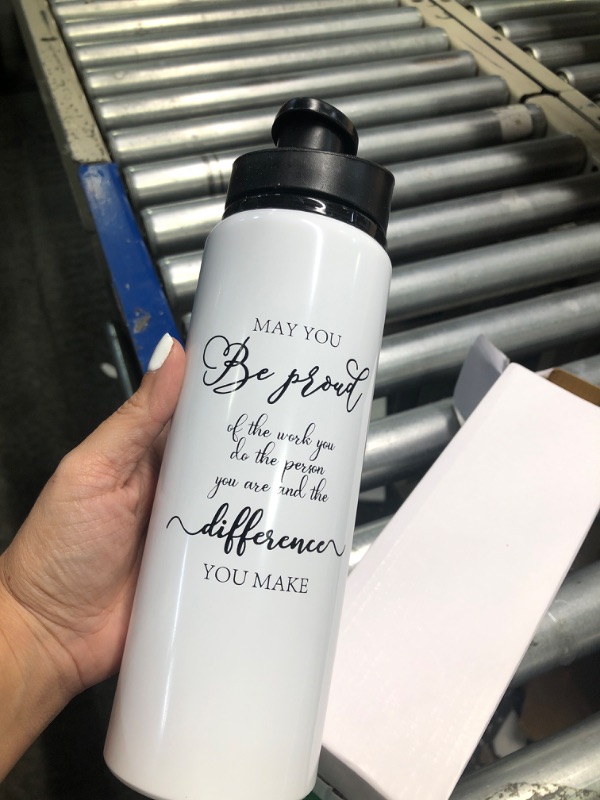 Photo 2 of 25 oz Aluminum Sports Water Travel Bottle It's A Beautiful Day To Save Lives (white)