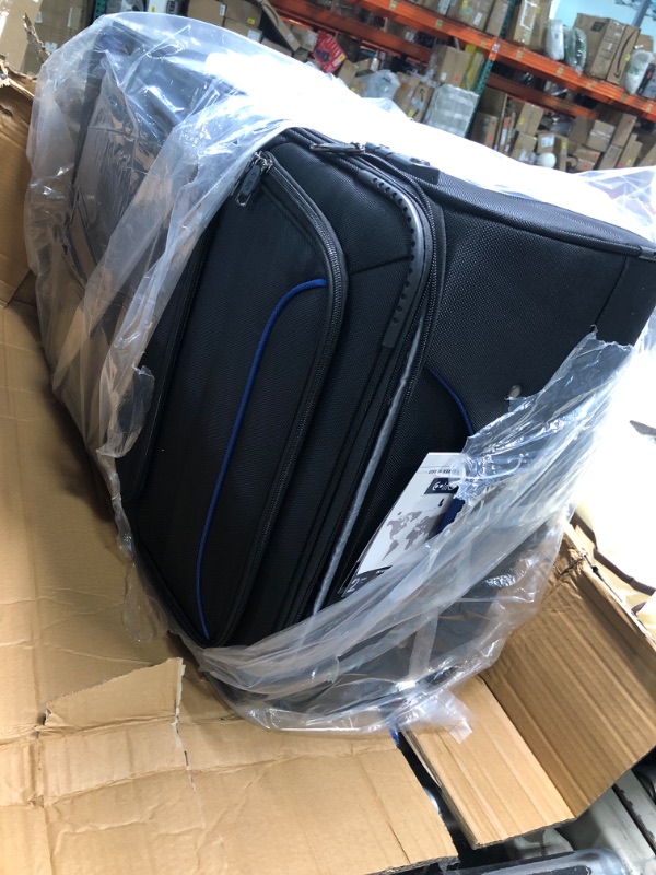 Photo 2 of ***only large luggage inside *** Coolife Luggage Suitcase Spinner Softshell lightweight black+blue