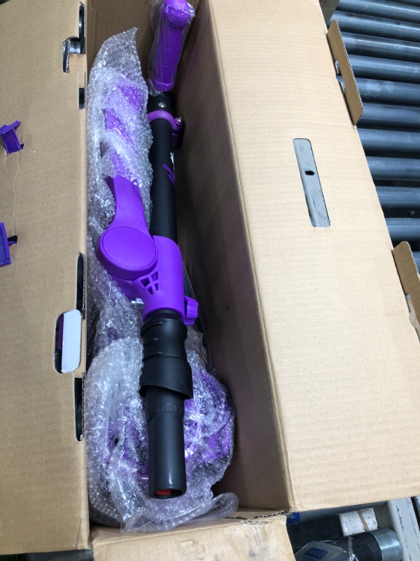 Photo 1 of 3 Wheeled Scooter for Kids - Stand & Cruise Child/Toddlers Toy Folding Kick Scooters w/Adjustable Height, Anti-Slip Deck, Flashing Wheel Lights, for Boys/Girls 2-12 Year Old - Hurtle HURFS56 Purple