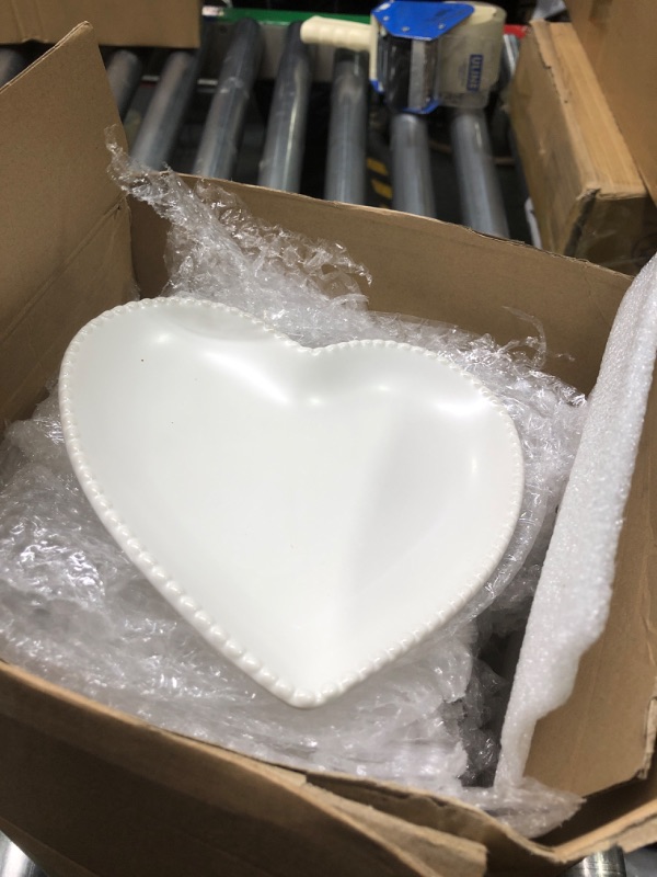 Photo 2 of 12 Set Heart Shaped Bowls Ceramic Dishes Heart Shaped Plates Multipurpose Salad Bowls Appetizer Plates Cooking Gifts for Candy Sauce Sushi Dipping Serving Wedding Anniversary Mother's Day (White)