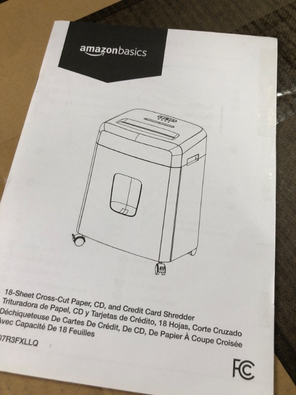 Photo 3 of Amazon Basics 18-Sheet Cross-Cut Paper, CD, and Credit Card Shredder, Black 18 Sheet Shredder