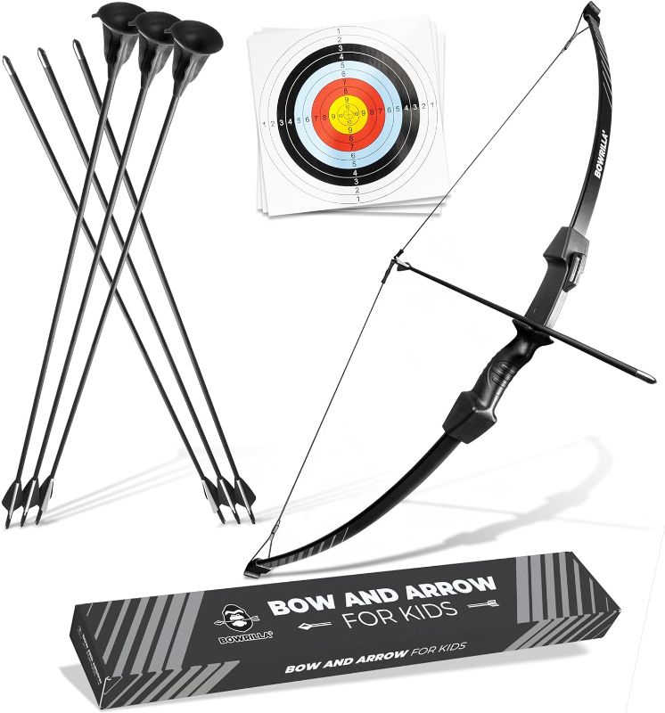 Photo 2 of BOWRILLA® Bow and Arrow for Kids | Beginners Archery Set with 6 Arrows, Ideal for Kids & Teens 8 to 15 Years | 3-Piece Take-Down Recurve Youth Bow and Arrow Set, Perfect for Left & Right Handers