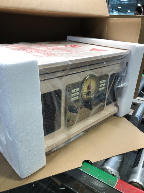 Photo 1 of **USED FOR PARTS** Victrola Nostalgic 6-in-1 Bluetooth Record Player & Multimedia Center with Built-in Speakers - 3-Speed Turntable, CD & Cassette Player, FM Radio | Wireless Music Streaming | Natural
