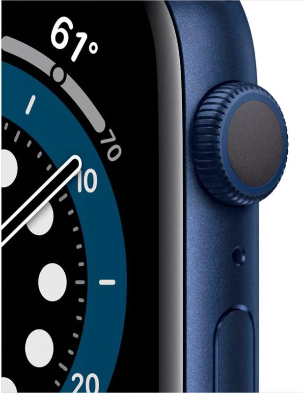 Photo 4 of Apple Watch Series 6 (GPS + Cellular, 44mm) - Blue Aluminum Case with Deep Navy Sport Band (Renewed)