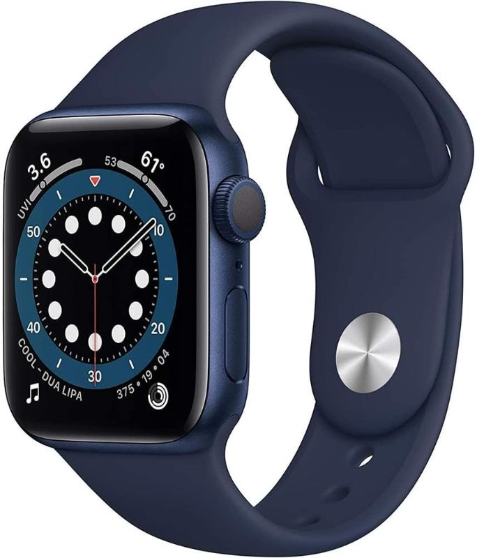 Photo 3 of Apple Watch Series 6 (GPS + Cellular, 44mm) - Blue Aluminum Case with Deep Navy Sport Band (Renewed)