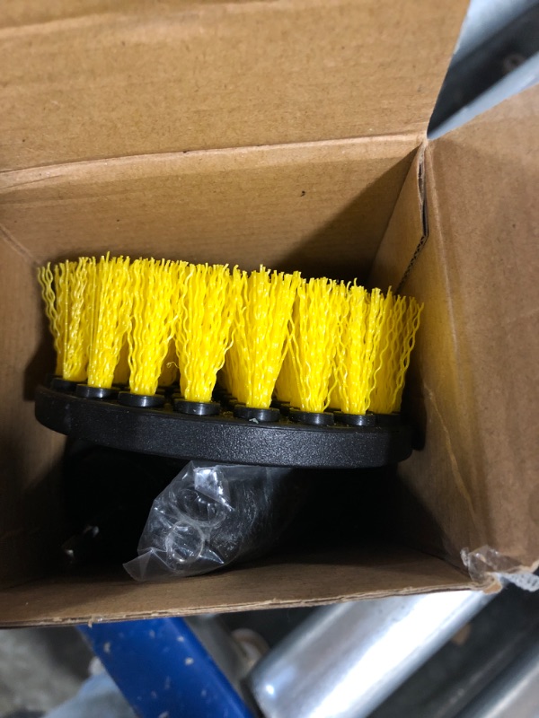 Photo 2 of Holikme 5Pack Drill Brush Power Scrubber Cleaning Brush Extended Long Attachment Set All Purpose Scrub Brushes Kit for Grout, Floor, Tub, Shower, Tile, Bathroom and Kitchen Surface?Yellow