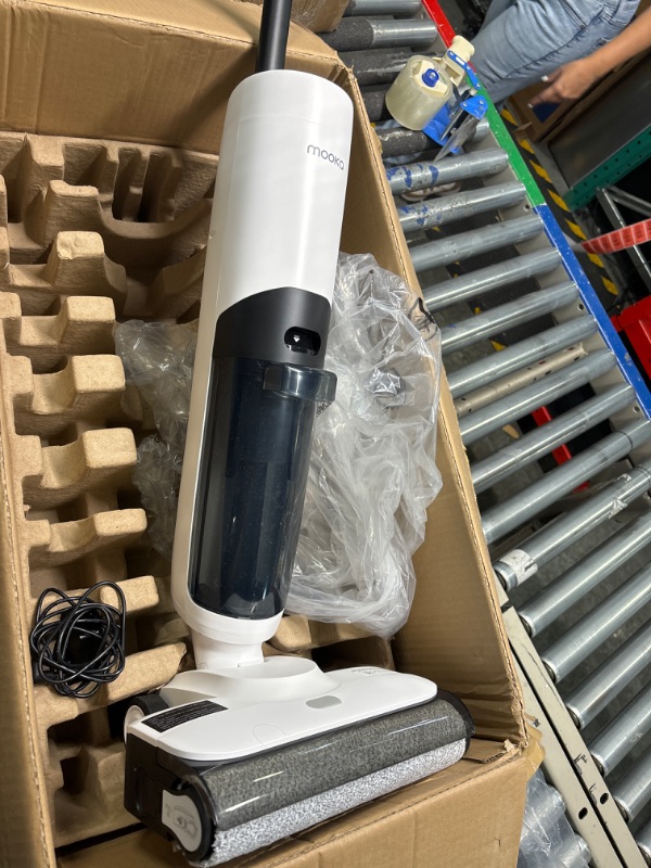 Photo 3 of **NON FUNCTIONAL//SOLD AS PARTS** MOOKA Cordless Wet Dry Vacuum Cleaner for Hard Floors, Powerful Suction, Stick Vacuum Mop with Self-Cleaning, 45mins Long Run Time, Smart Detection, Voice Reminder & LED Display