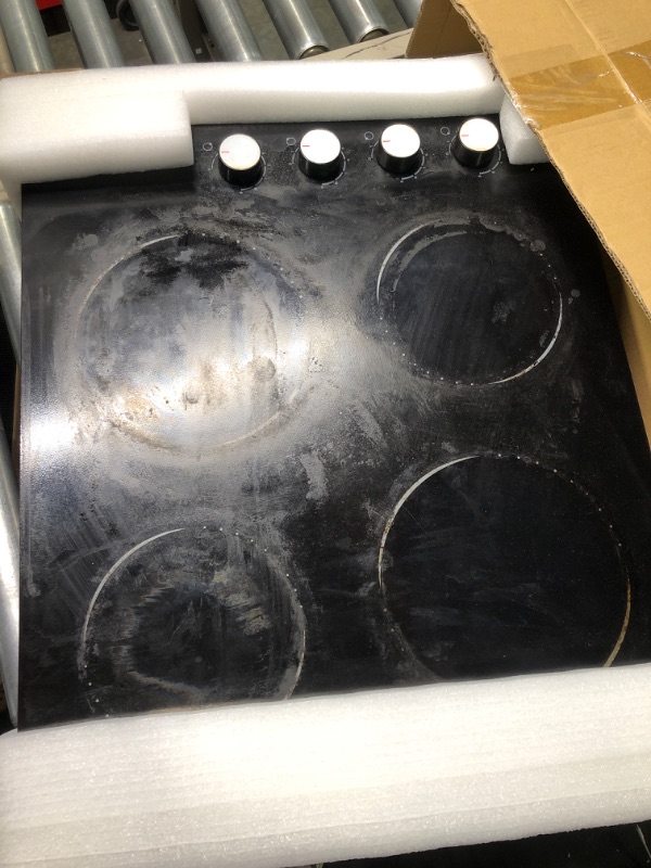 Photo 3 of **USED** 24 Inch Electric Cooktop Hobsir 4 Burners Built-in Radiant Electric Stove, 9 Heating Level, Residual Heat Indicator, Over-Temperature Protection, 220V-240V Hard Wire (No Plug)