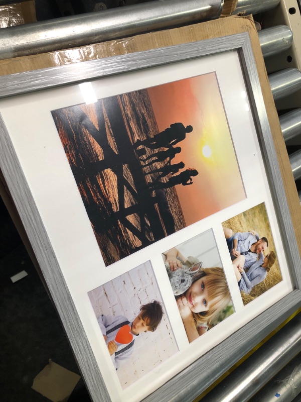 Photo 1 of 17x15 Frame Silver Real Wood Picture Frame Width 0.75 Inches | Interior Frame Depth 0.5 Inches | Stainless Silver Modern Photo Frame Complete with UV Acrylic, Foam Board Backing & Hanging Hardware