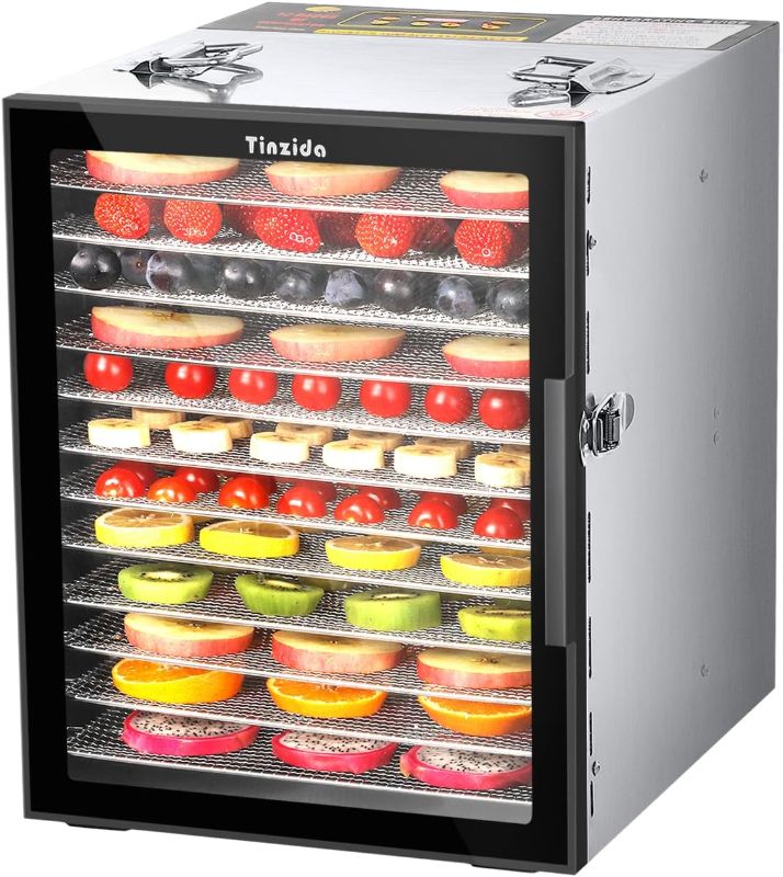 Photo 1 of Food Dehydrator Machine, 12 Stainless Steel Trays, Dehydrators For Jerky, Meat, Fruit, Pet Treats, Vegetables, Herb, 194ºF Temperature Control, 24H Timer, Safety Over-Heat Protection
