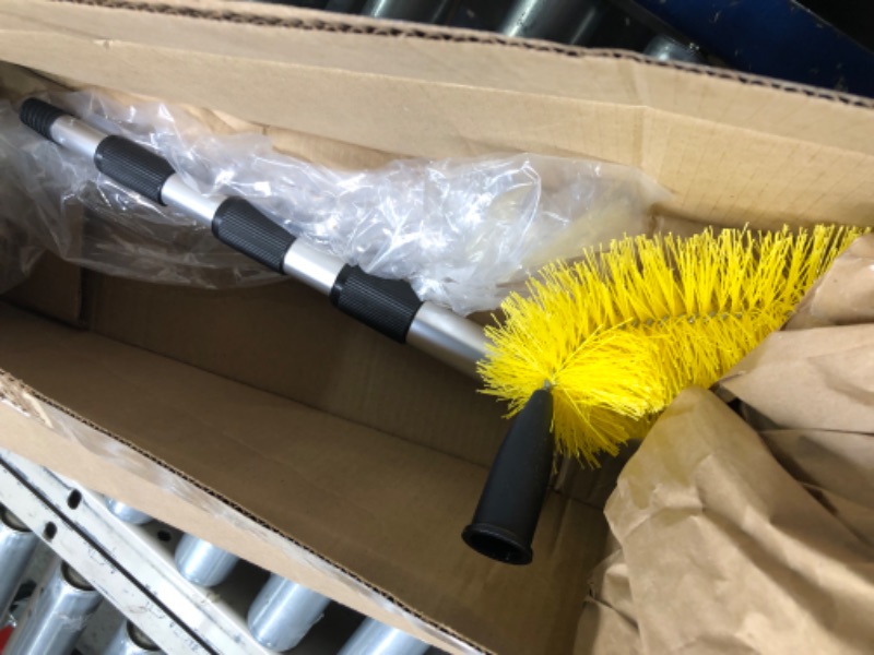 Photo 1 of Powrocket Gutter Guard Cleaning Brush,Adjustable Roofing Cleaner Tools with 5.5Ft Telescopic Pole Stiff Brush for Cleaning Leaves and Debris from The Ground