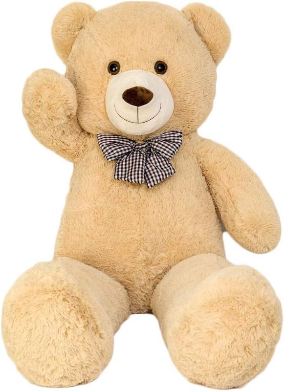 Photo 1 of 1.2M Giant Teddy Bear Plush Toy 4ft Big Cuddly Stuffed Animals Doll Gift for Valentines Kids Girlfriend (Brown, 47 in/120cm)