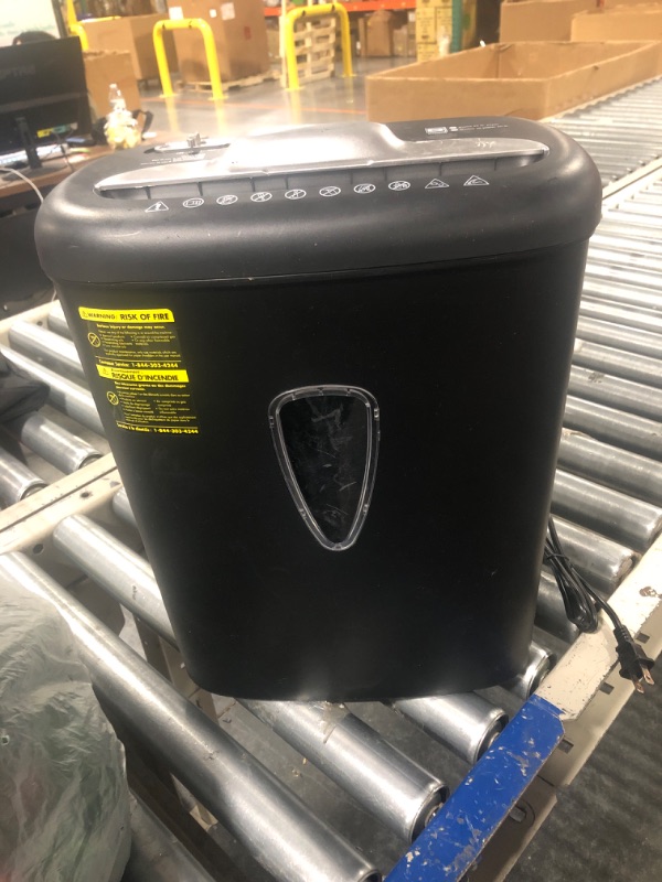 Photo 1 of Amazon Basics 8-Sheet Cross Cut Paper Shredder and Credit Card Shredder with 4.1 Gallon Bin 8 Sheet Shredder