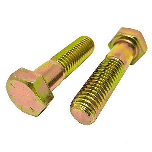 Photo 1 of 3/8-16 x 7-1/2 inch Made in USA Hex Cap Screw Grade 8 Zinc Yellow Plated Steel (Quantity: 10 pcs) 3/8-16 x 7 1/2 Hex Bolt/Coarse Thread/Partially Threaded 1.25 inches of Thread
