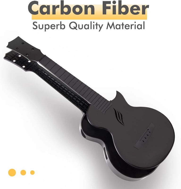 Photo 3 of Enya Concert Ukulele Nova U 23’’ Carbon Fiber Travel Ukulele with Beginner Kit includes online lessons, case, strap, capo and strings (Black)