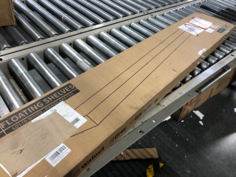 Photo 1 of Axeman 48 Inch Fireplace Mantel Shelf - 8 Inch Deep Rustic Solid Elm Wood Floating Shelf, Wall Mounted Farmhouse Display Shelf with Invisible Heavy Duty Metal Bracket, Grey Grey 48 inches