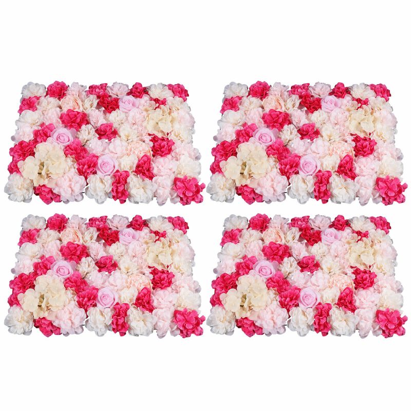 Photo 1 of (BOX 1 OF 2) Miumaeov 4pcs Handmade Artificial Silk Flower Wall Panel Wedding Venue Floral Decor 24x16in             
 (BOX 1 OF 2)