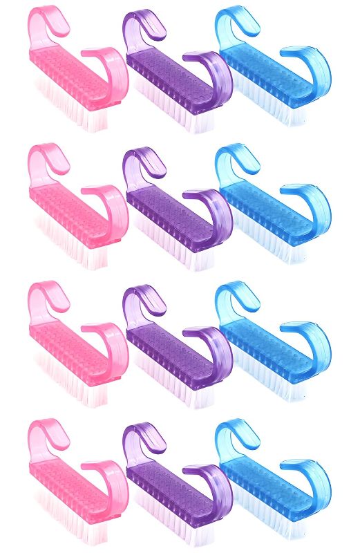 Photo 1 of 12-Pack Handle Grip Nail Brush(assorted color), Fingernail Scrub Cleaning Brushes for Toes and Nails Cleaner, Pedicure Brushes for Men and Women
