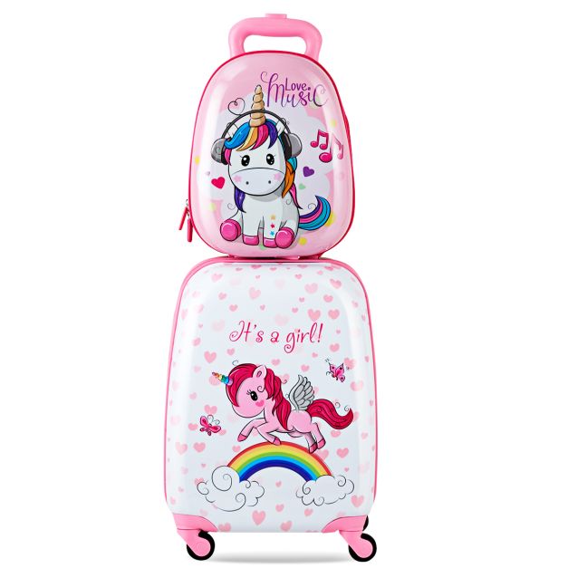 Photo 1 of  Hard Shell Unicorn Luggage Backpack Set