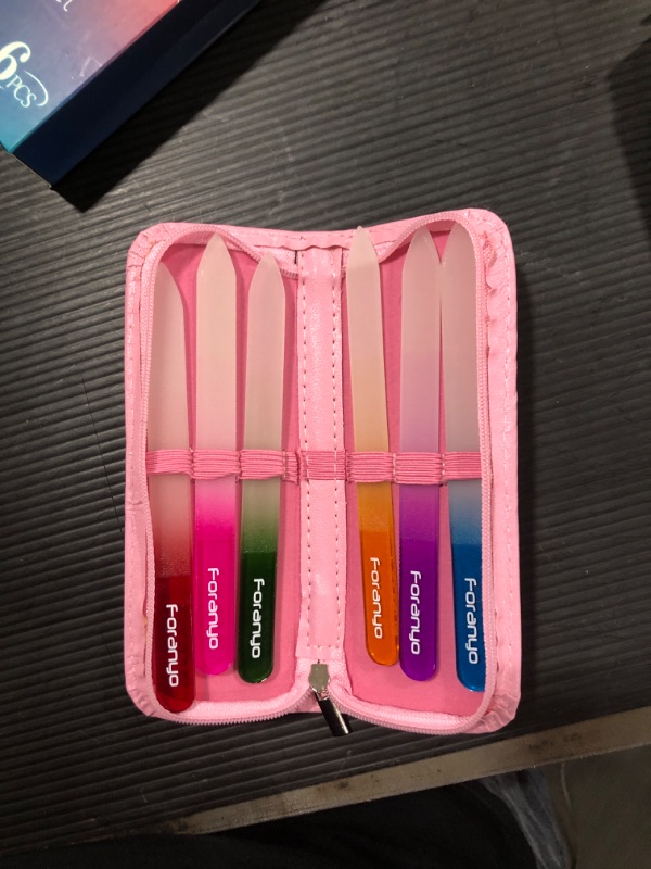 Photo 2 of 6 Pcs Glass Nail File Set, Providing Salon-Like Results from The Comfort of Your Home?Specially Crafted for Natural Nail Enthusiasts(Pink 6 pcs) 6-Piece Pink