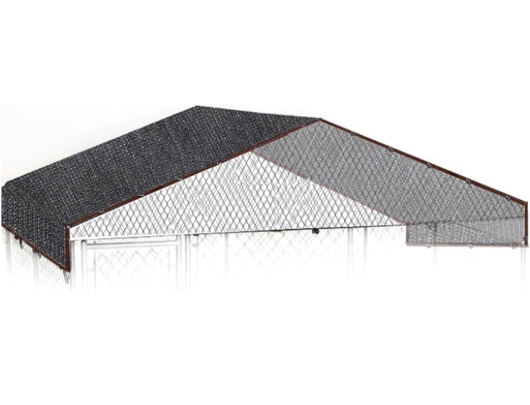 Photo 1 of 10 by 10 Feet Dog Kennel Cover Mesh Shade Panel with Grommets - Weather Guard Extra Large All Season Dog Run Cover & Roof - Fit for 10ft. X 10ft. Outdoor Cages and Large Pet