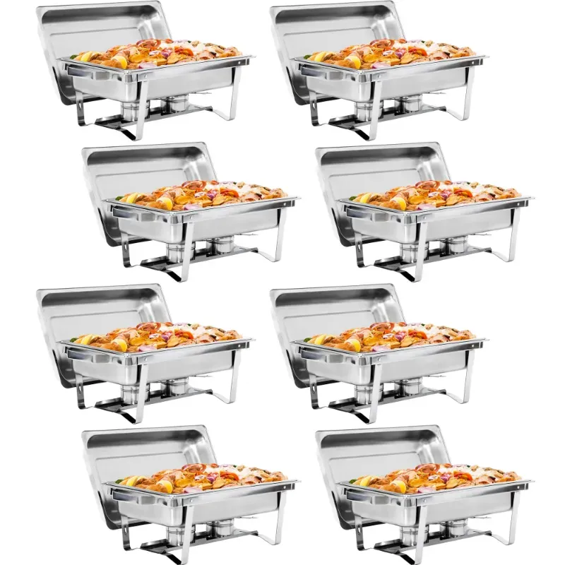 Photo 1 of  Packable Chafing Dish Wedding Buffet Stainless Steel Serving Dish Silver 8QT Set of 8
