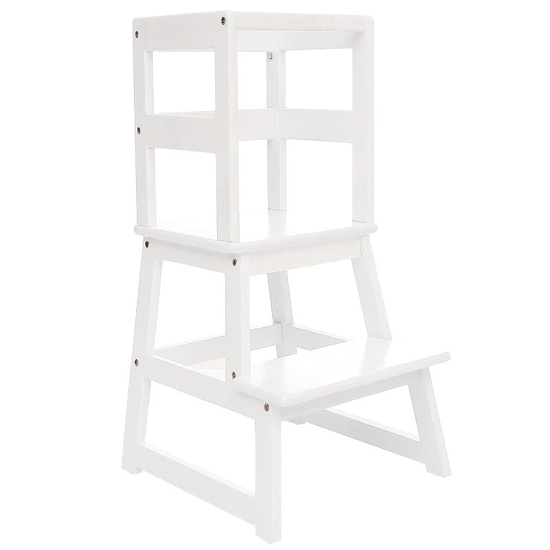 Photo 1 of 
SDADI Kids Kitchen Step Stool Holds up to 150 Pounds with Safety Rail, Wide Platform Design, 4 Anti Slip Strips for 18 to 36 Months Old, White
