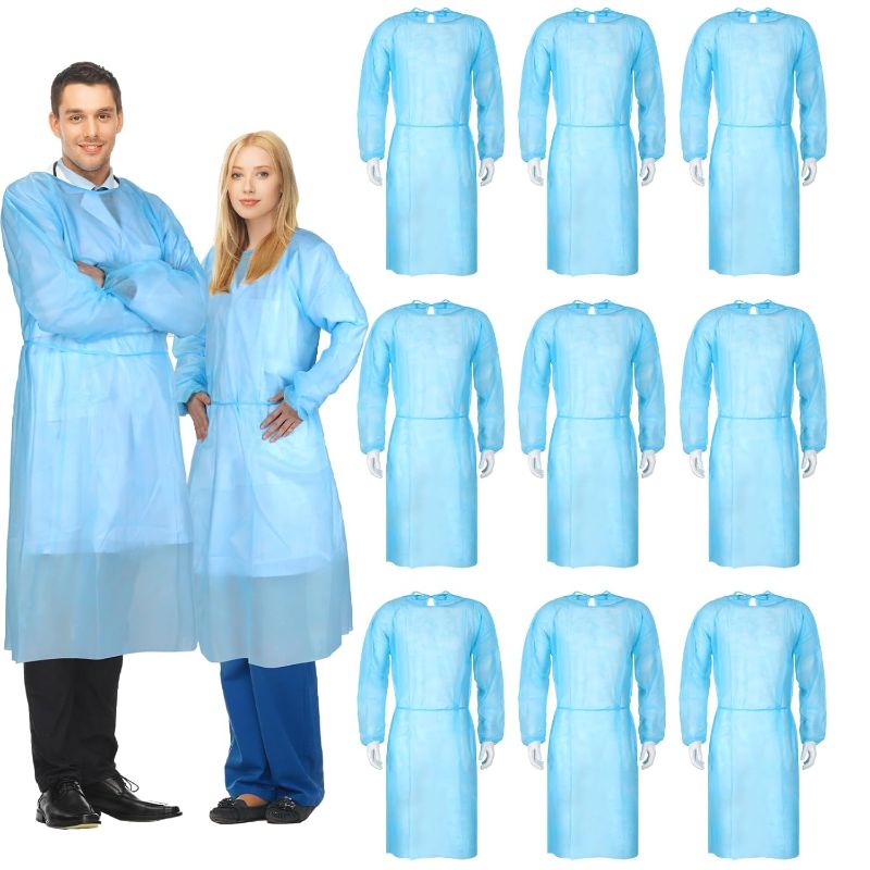 Photo 1 of 150 Pack Disposable Isolation Gowns PPE Gowns Disposable Bulk Fully Closed Double Tie Back Elastic Cuffs for Home Isolation, Labs, Dental, Beauty Agencies, Tattoo Practices, Unisex (Blue)
Brand: Xuhal