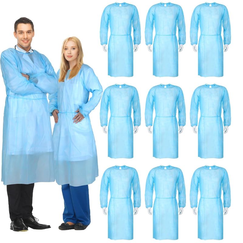 Photo 1 of 150 Pack Disposable Isolation Gowns PPE Gowns Disposable Bulk Fully Closed Double Tie Back Elastic Cuffs for Home Isolation, Labs, Dental, Beauty Agencies, Tattoo Practices, Unisex (Blue)
Brand: Xuhal