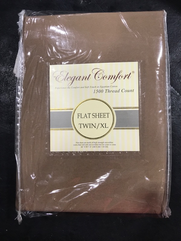 Photo 1 of [Size Twin/XL] Elegant Comfort 1500 Thread Count Flat Sheet- Milk Chocolate