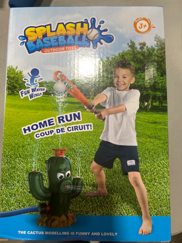 Photo 2 of 2 in 1 Water Baseball Cactus Toy, Outdoor Water Toys for Kids Ages 3 4 5 6 7 8, Summer Outdoor Backyard Lawn Games, Practice Baseballs, Attaches to Garden Hose, Boys Girls Gift 2&1 Cactus