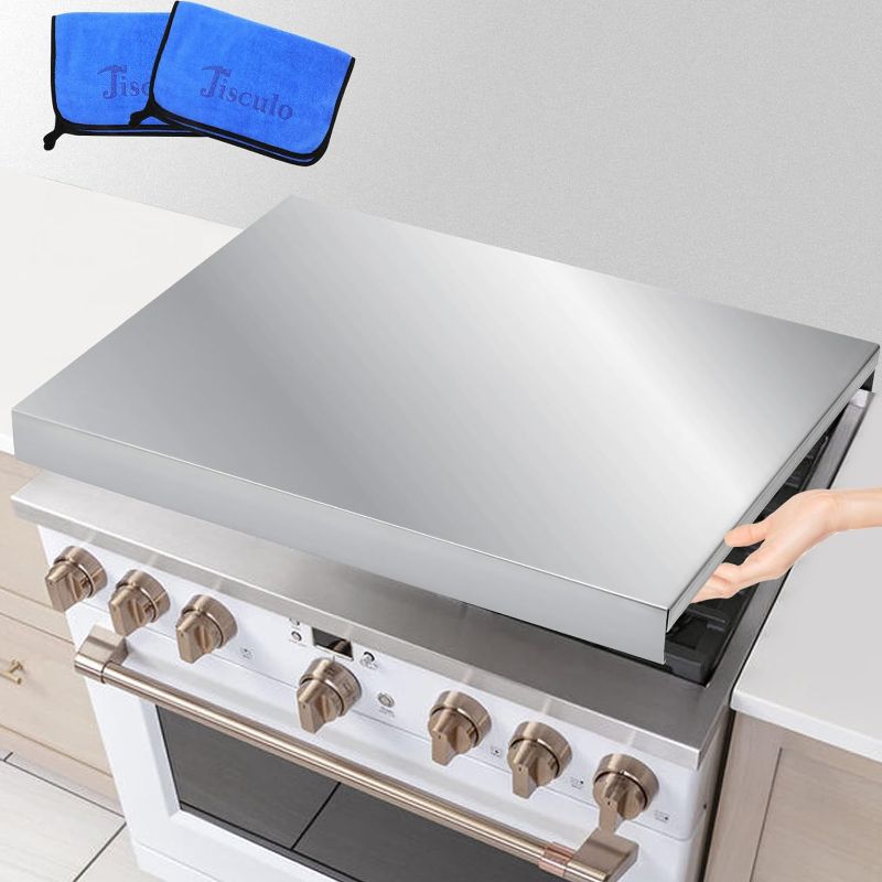 Photo 1 of ??????? Stainless Steel Gas Stove Top Cover(30x22x2.75 Inch), Stove Covers for Gas Stove Top, Stainless Steel Stove Cooktop Noodle Board, Gas Stove Kitchen Organizer, Expanding Kitchen Space