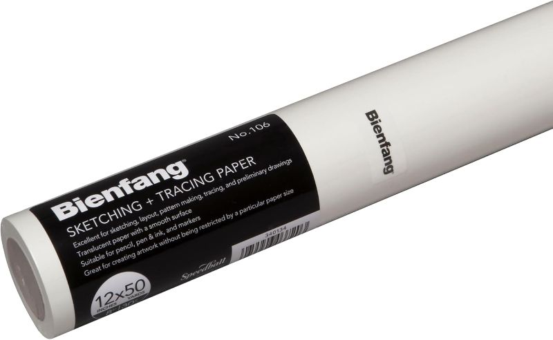 Photo 1 of 
Bienfang Sketching & Tracing Paper Roll, White, 12 Inches x 50 Yards - for Drawing, Trace, Sketch, Sewing Pattern