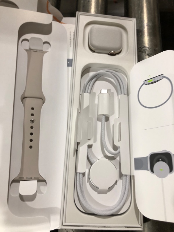 Photo 3 of Apple Watch Series 9 [GPS + Cellular 41mm] Smartwatch with Starlight Aluminum Case with Starlight Sport Band S/M. Fitness Tracker, ECG Apps, Always-On Retina Display
