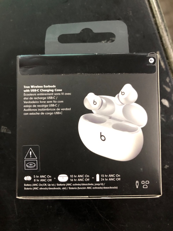 Photo 5 of Beats Studio Buds - True Wireless Noise Cancelling Earbuds - Compatible with Apple & Android, Built-in Microphone, IPX4 Rating, Sweat Resistant Earphones, Class 1 Bluetooth Headphones - White
