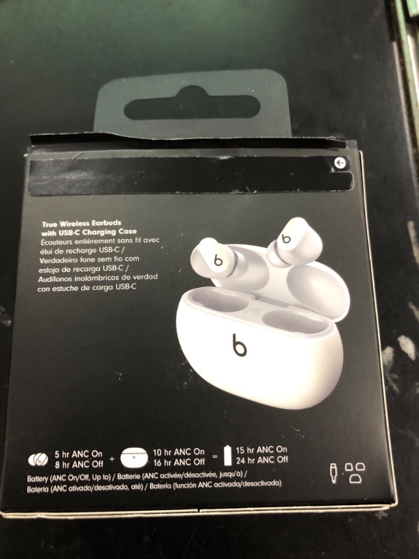 Photo 5 of Beats Studio Buds - True Wireless Noise Cancelling Earbuds - Compatible with Apple & Android, Built-in Microphone, IPX4 Rating, Sweat Resistant Earphones, Class 1 Bluetooth Headphones - White
