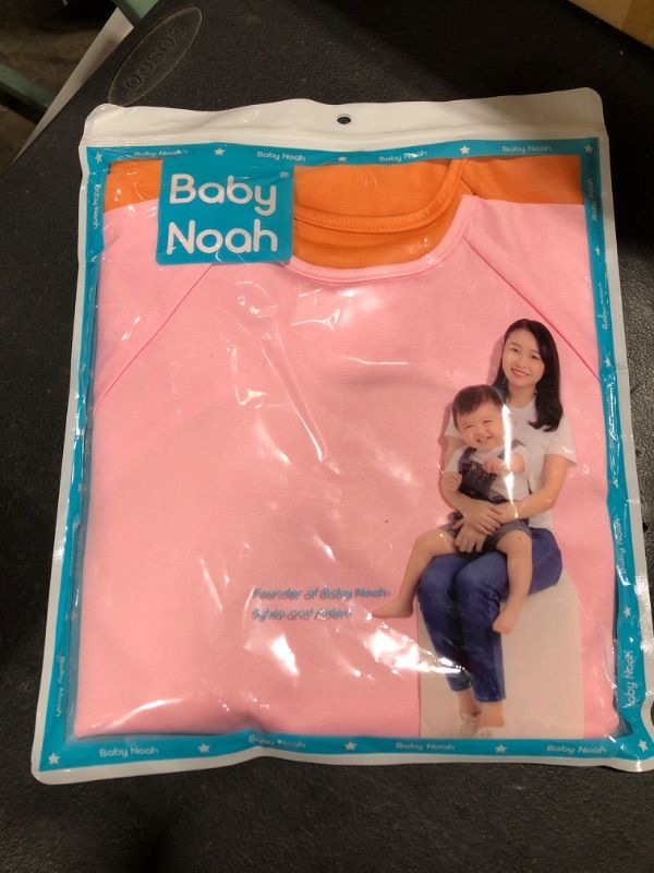 Photo 1 of 2 Pack Mess Free Long Sleeve Baby Bibs, Waterproof Mealtime Solution, Ideal Smock for Toddlers 6 Months to 2 Years Orange+pink