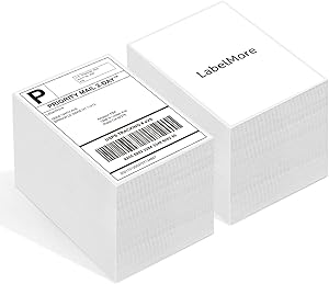 Photo 1 of 4x6 Thermal Shipping Labels, 2000 Fanfold Thermal Printer Labels with Perforations, White Mailing Postage Labels Compatible with Rollo, Zebra Thermal Printer, Smoothly Printing