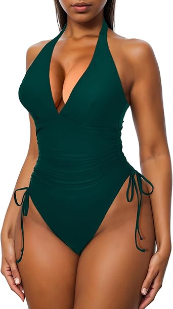 Photo 1 of American Trends Womens One Piece Swimsuits Tummy Control High Waisted Bathing Suit Sexy V Neck Swimwear 2XL