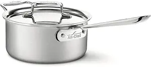 Photo 1 of All-Clad D5 5-Ply Stainless Steel Sauce Pan 3 Quart Induction Oven Broiler Safe 600F Pots and Pans, Cookware Silver