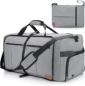 Photo 1 of 100L Travel Duffle Bag for Men, Urtala 32” Large Duffle Bag for Traveling with Shoe Compartment, Foldable Travel Duffel Bag Weekender Bag Gym Bag for Men Women Waterproof & Tear Resistant (Gray)
